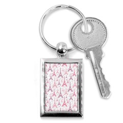 Eiffel Tower Pattern Wallpaper Key Chain (rectangle) by Ravend