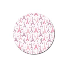 Eiffel Tower Pattern Wallpaper Magnet 3  (round) by Ravend