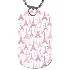 Eiffel Tower Pattern Wallpaper Dog Tag (one Side) by Ravend