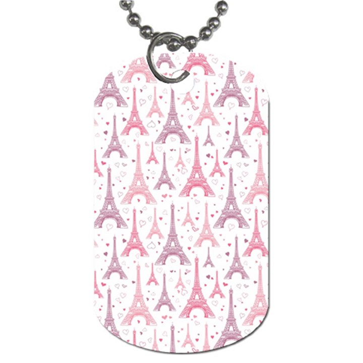 Eiffel Tower Pattern Wallpaper Dog Tag (One Side)