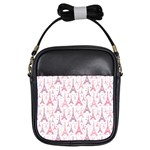 Eiffel Tower Pattern Wallpaper Girls Sling Bag Front