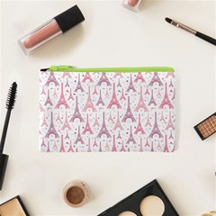 Eiffel Tower Pattern Wallpaper Cosmetic Bag (xs) by Ravend