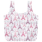 Eiffel Tower Pattern Wallpaper Full Print Recycle Bag (XXXL) Back