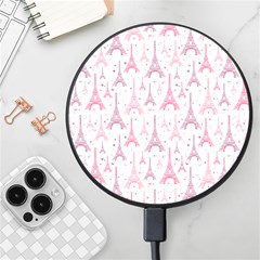 Eiffel Tower Pattern Wallpaper Wireless Fast Charger(black)