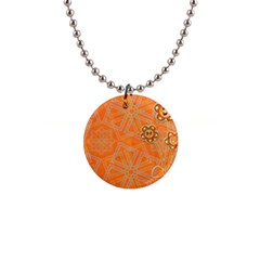 Background Backdrop Art Flowers 1  Button Necklace by Ravend