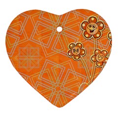 Background Backdrop Art Flowers Heart Ornament (two Sides)