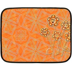 Background Backdrop Art Flowers One Side Fleece Blanket (mini) by Ravend