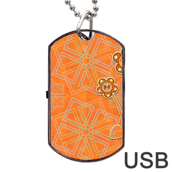 Background Backdrop Art Flowers Dog Tag USB Flash (One Side)