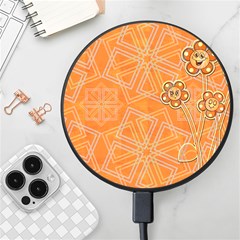 Background Backdrop Art Flowers Wireless Fast Charger(black)