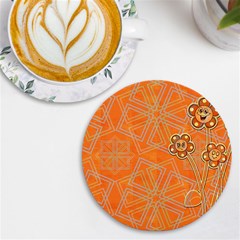 Background Backdrop Art Flowers Uv Print Round Tile Coaster by Ravend