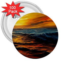 Ocean Sunset Sea Ocean Sunset 3  Buttons (100 Pack)  by Ravend