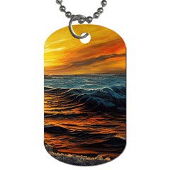 Ocean Sunset Sea Ocean Sunset Dog Tag (two Sides) by Ravend