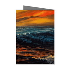 Ocean Sunset Sea Ocean Sunset Mini Greeting Cards (pkg Of 8) by Ravend