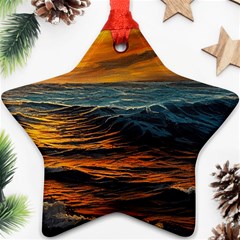 Ocean Sunset Sea Ocean Sunset Star Ornament (two Sides)