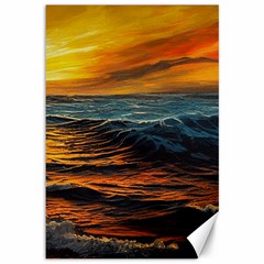 Ocean Sunset Sea Ocean Sunset Canvas 12  X 18  by Ravend