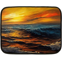 Ocean Sunset Sea Ocean Sunset One Side Fleece Blanket (mini) by Ravend