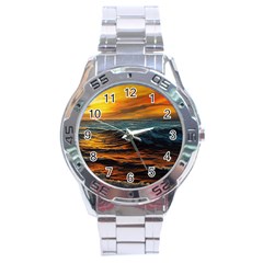 Ocean Sunset Sea Ocean Sunset Stainless Steel Analogue Watch by Ravend