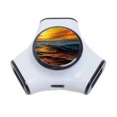 Ocean Sunset Sea Ocean Sunset 3-port Usb Hub by Ravend