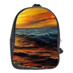 Ocean Sunset Sea Ocean Sunset School Bag (xl) by Ravend