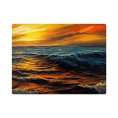 Ocean Sunset Sea Ocean Sunset One Side Premium Plush Fleece Blanket (mini)