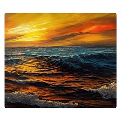 Ocean Sunset Sea Ocean Sunset One Side Premium Plush Fleece Blanket (small)