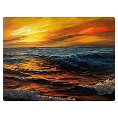 Ocean Sunset Sea Ocean Sunset Premium Plush Fleece Blanket (extra Small) by Ravend