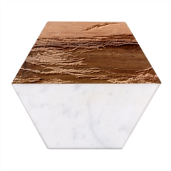 Ocean Sunset Sea Ocean Sunset Marble Wood Coaster (hexagon) 