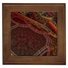 Fractal Pattern Geometric Pattern Framed Tile by Ravend