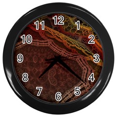 Fractal Pattern Geometric Pattern Wall Clock (black) by Ravend