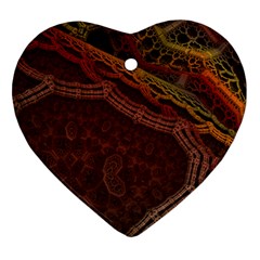 Fractal Pattern Geometric Pattern Heart Ornament (two Sides)