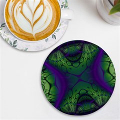 Abstract Art Fractal Uv Print Round Tile Coaster by Ravend