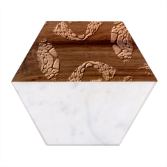 Abstract Art Fractal Marble Wood Coaster (hexagon) 