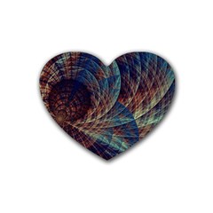 Fractal Abstract- Art Rubber Coaster (heart) by Ravend