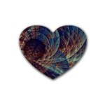 Fractal Abstract- Art Rubber Coaster (Heart) Front