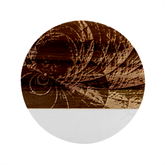 Fractal Abstract- Art Marble Wood Coaster (round)