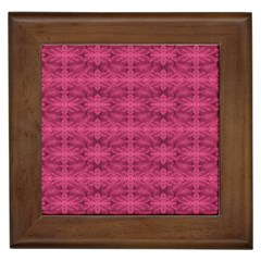 Elegant Pink Floral Geometric Pattern Framed Tile by dflcprintsclothing