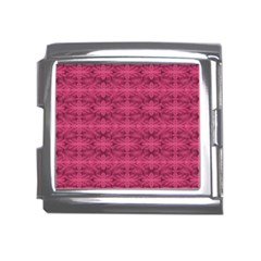 Elegant Pink Floral Geometric Pattern Mega Link Italian Charm (18mm) by dflcprintsclothing