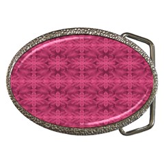 Elegant Pink Floral Geometric Pattern Belt Buckles by dflcprintsclothing