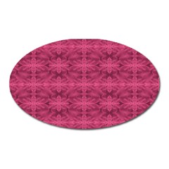 Elegant Pink Floral Geometric Pattern Oval Magnet by dflcprintsclothing