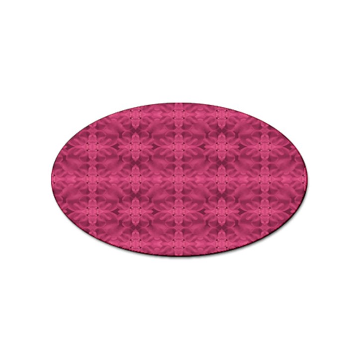 Elegant pink floral geometric pattern Sticker Oval (100 pack)