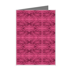 Elegant Pink Floral Geometric Pattern Mini Greeting Card by dflcprintsclothing