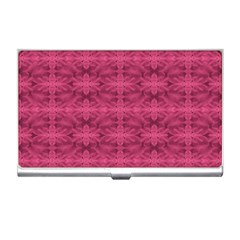 Elegant Pink Floral Geometric Pattern Business Card Holder