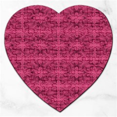 Elegant Pink Floral Geometric Pattern Jigsaw Puzzle (heart) by dflcprintsclothing