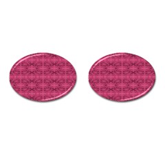 Elegant Pink Floral Geometric Pattern Cufflinks (oval) by dflcprintsclothing