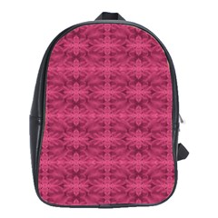 Elegant Pink Floral Geometric Pattern School Bag (large) by dflcprintsclothing