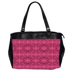 Elegant Pink Floral Geometric Pattern Oversize Office Handbag (2 Sides) by dflcprintsclothing