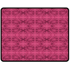 Elegant Pink Floral Geometric Pattern One Side Fleece Blanket (medium) by dflcprintsclothing