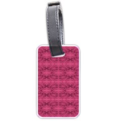 Elegant Pink Floral Geometric Pattern Luggage Tag (one Side) by dflcprintsclothing