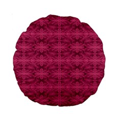 Elegant Pink Floral Geometric Pattern Standard 15  Premium Round Cushions by dflcprintsclothing