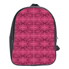 Elegant Pink Floral Geometric Pattern School Bag (xl) by dflcprintsclothing